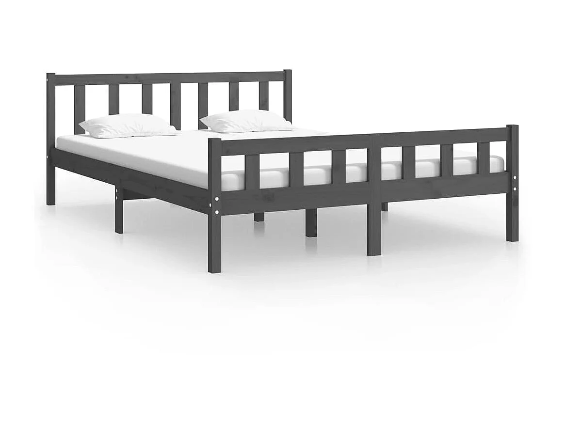 Bedframe massief hout grijs 120x200 cm NL22807