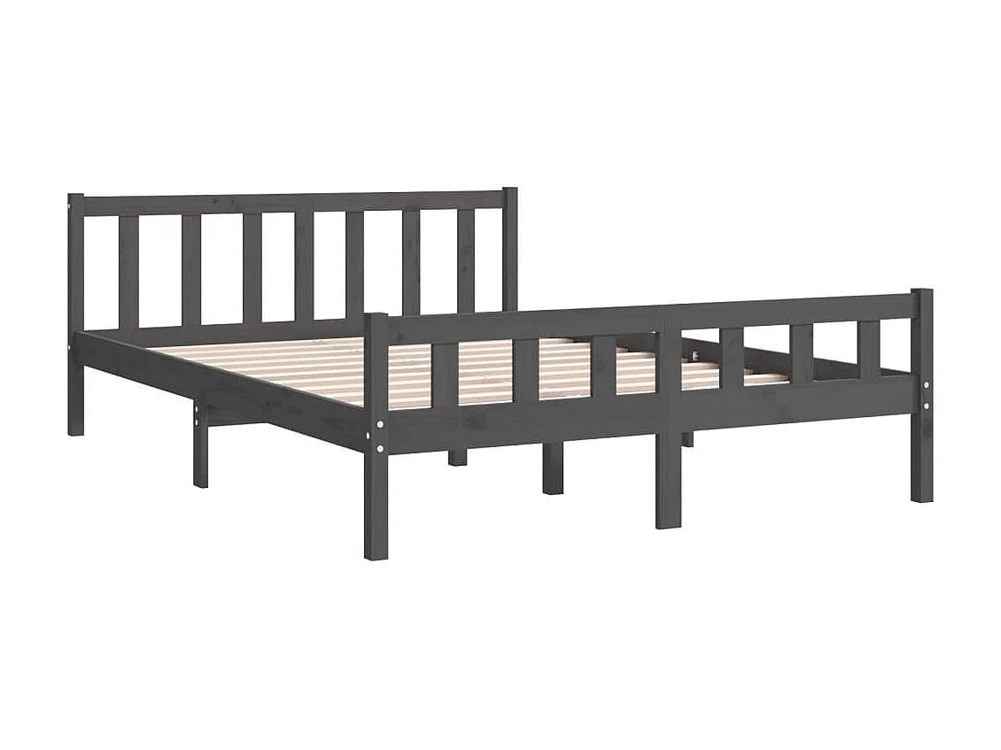 Bedframe massief hout grijs 120x200 cm NL22807