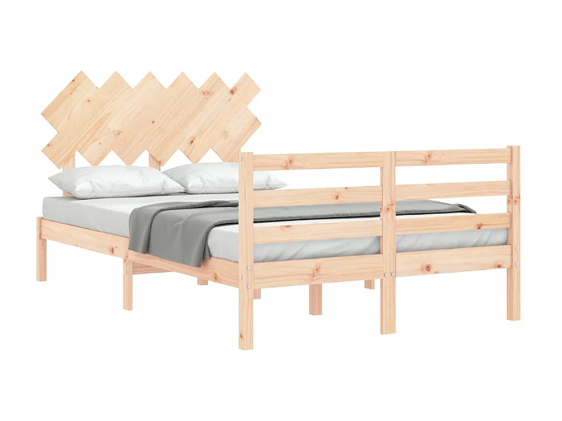 Lit-120x190 cm avec tête de lit petit double bois massif EGGB63709