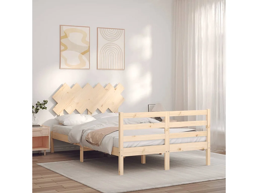 Lit-120x190 cm avec tête de lit petit double bois massif EGGB63709