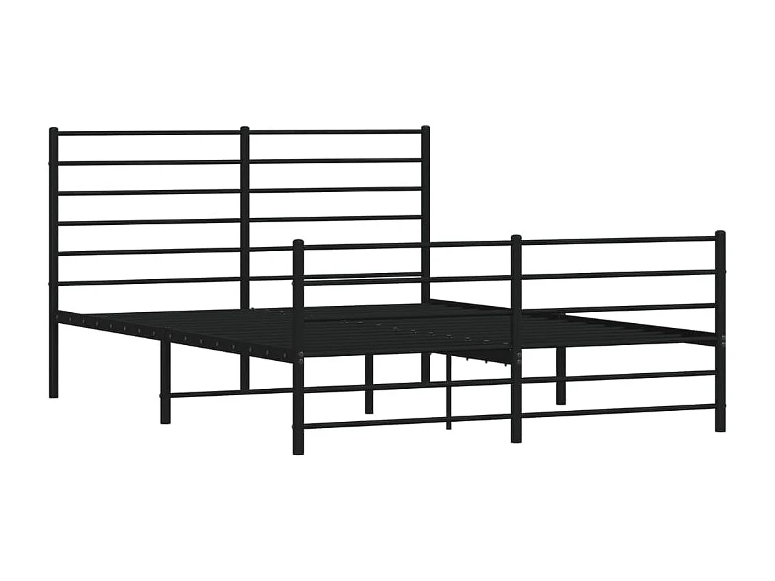 Cama com cabeceira e pés 140x190 cm metal preto PT557913