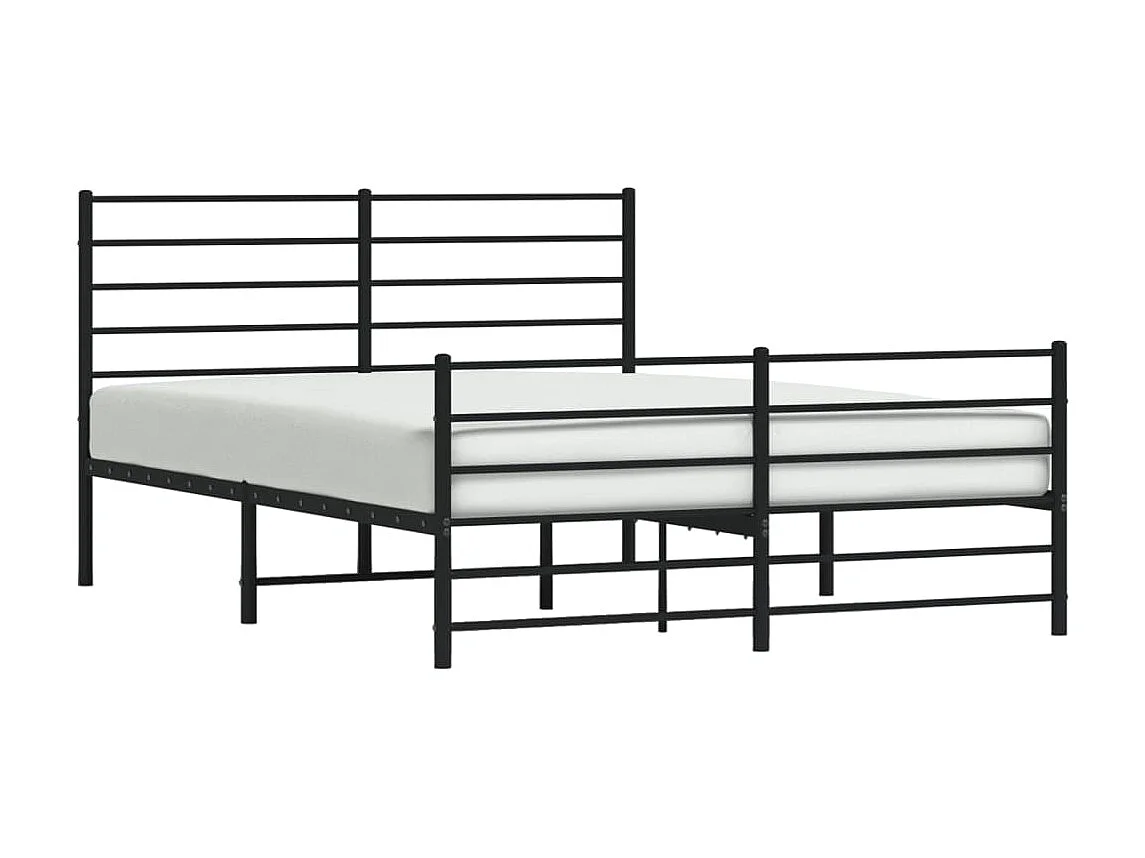 Cama 140x190 cm cabecero y estribo metal negro ES99685