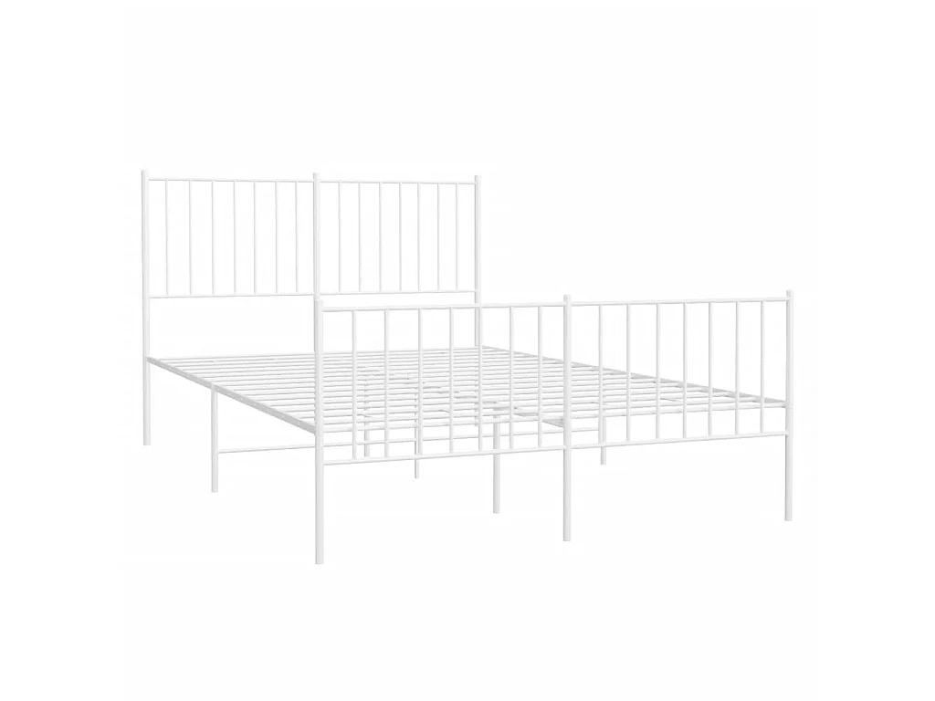 Cama 120x190 cm metal con cabecero y estribo blanco ES31607