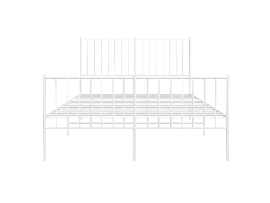 Lit-120x190 cm métal avec tête de lit/pied de lit blanc EGGB92613