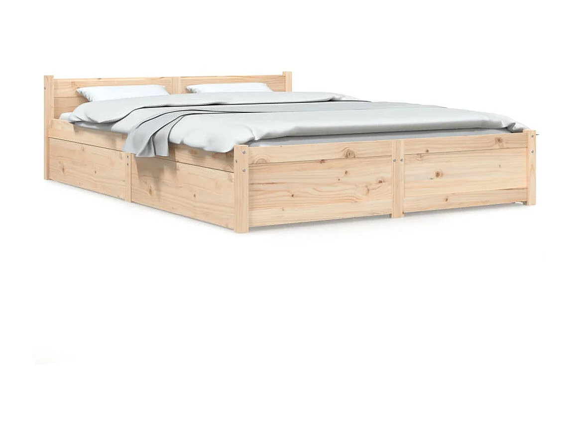 Bedframe met lades wit 135x190 cm NL49727