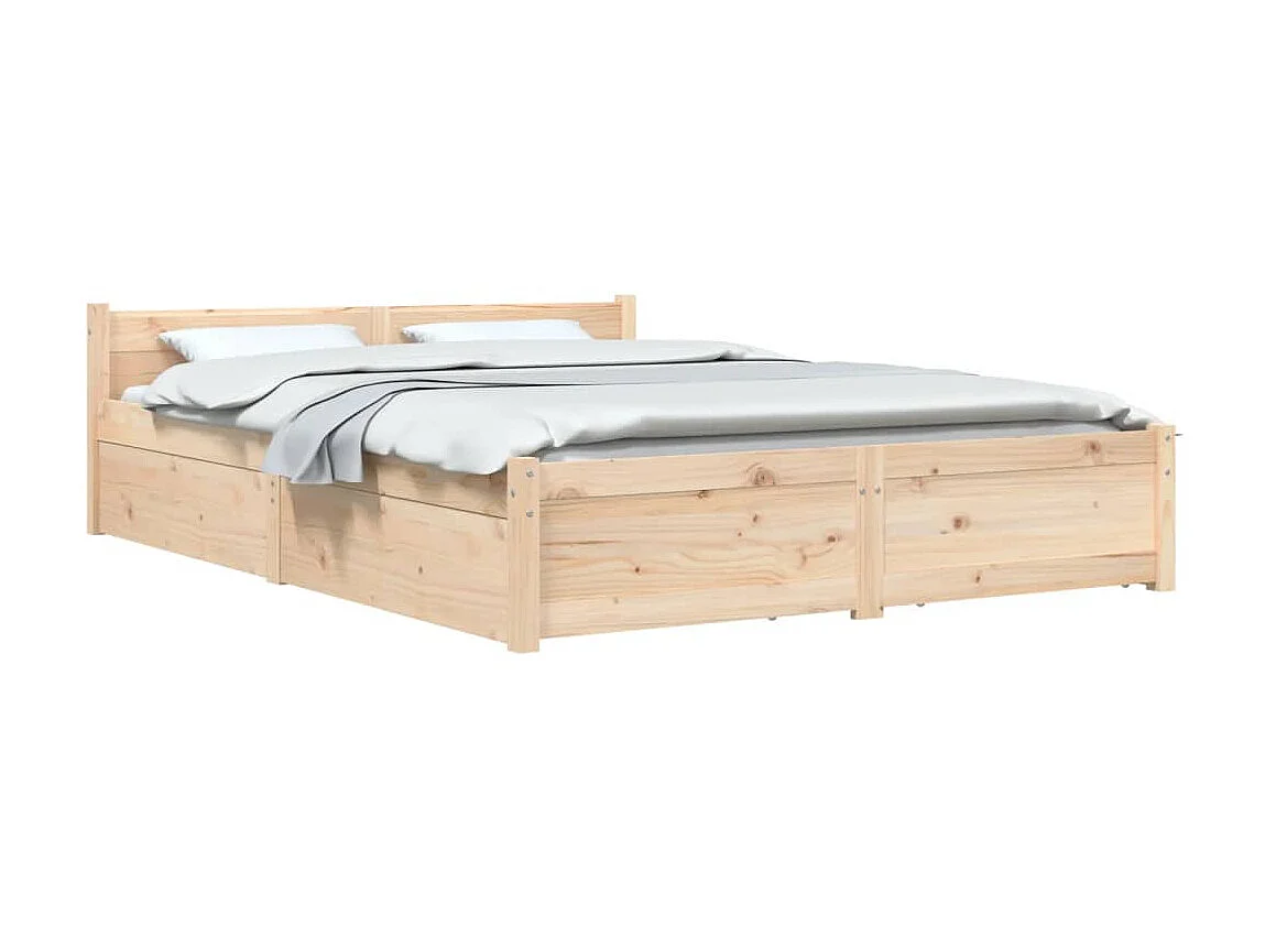 Bedframe met lades wit 135x190 cm NL49727