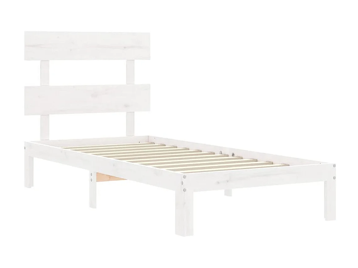 Lit-90x200 cm avec tête de lit blanc bois massif EGGB27920