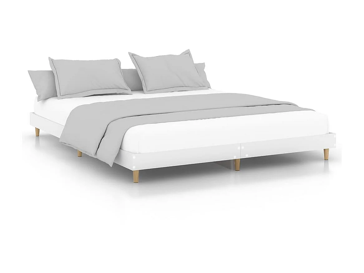 Cama 120x200 cm madera de ingeniería blanca ES86591