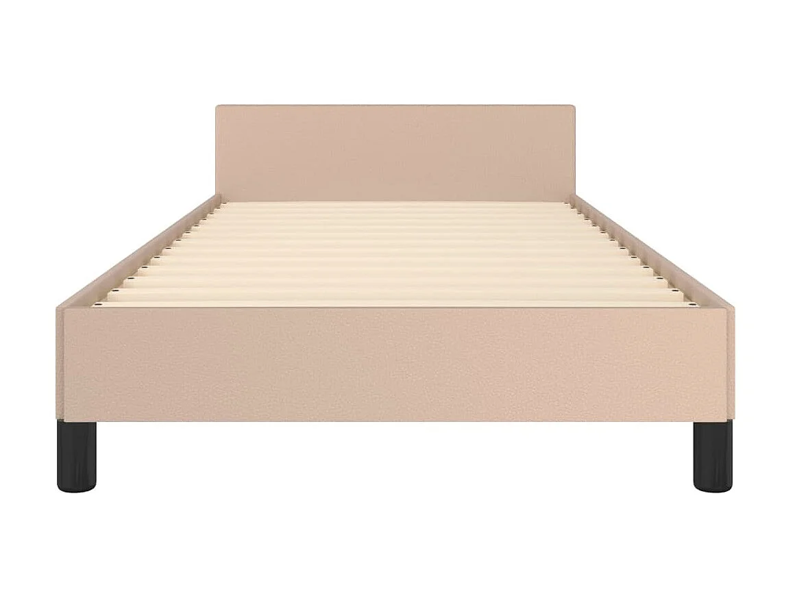 Lit-90x200 cm avec tête de lit Cappuccino Similicuir EGGB33068