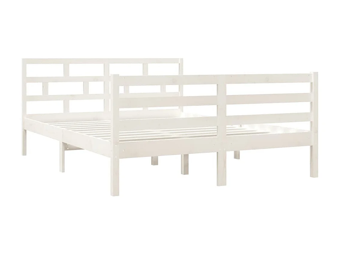 Lit-140x190 cm Blanc Bois massif EGGB84612