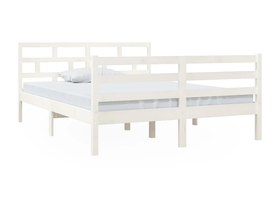 Lit-140x190 cm Blanc Bois massif EGGB84612