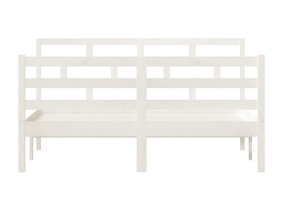 Lit-140x190 cm Blanc Bois massif EGGB84612