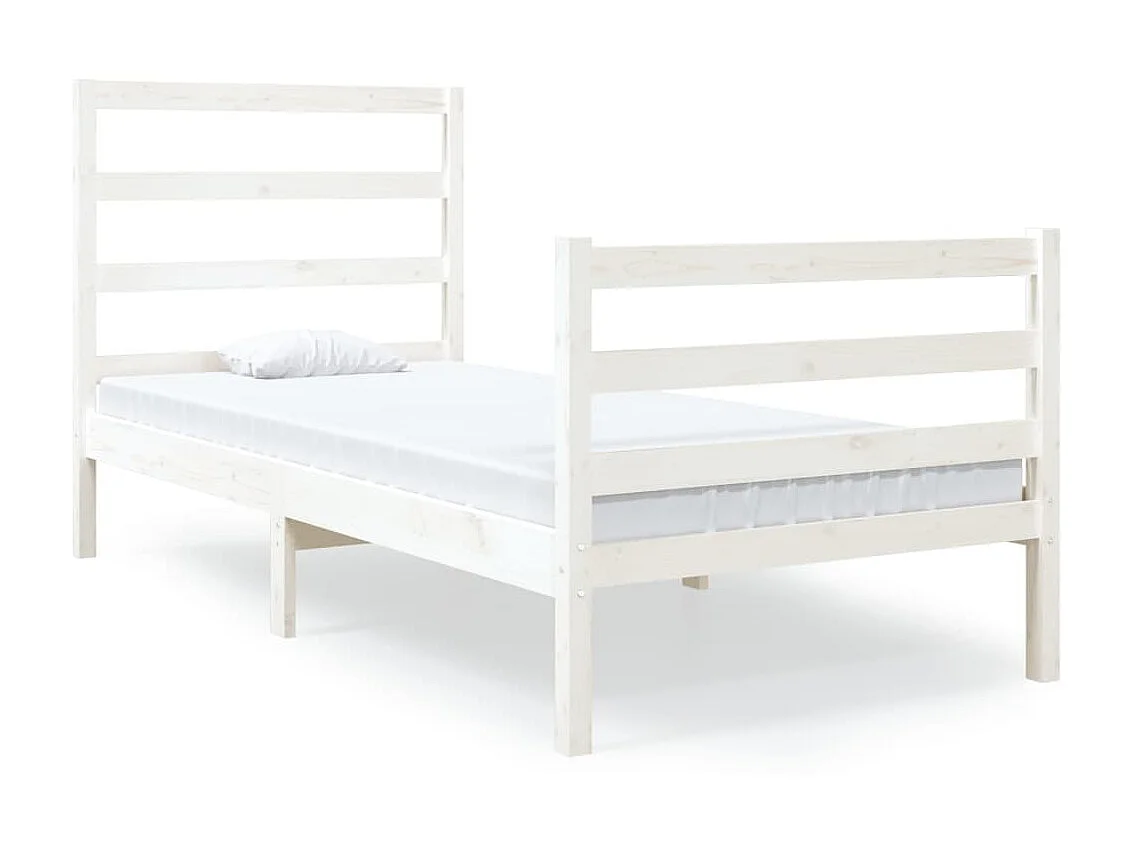 Bedframe massief grenenhout wit 90x190 cm NL17919