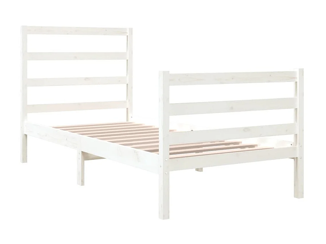 Bedframe massief grenenhout wit 90x190 cm NL17919