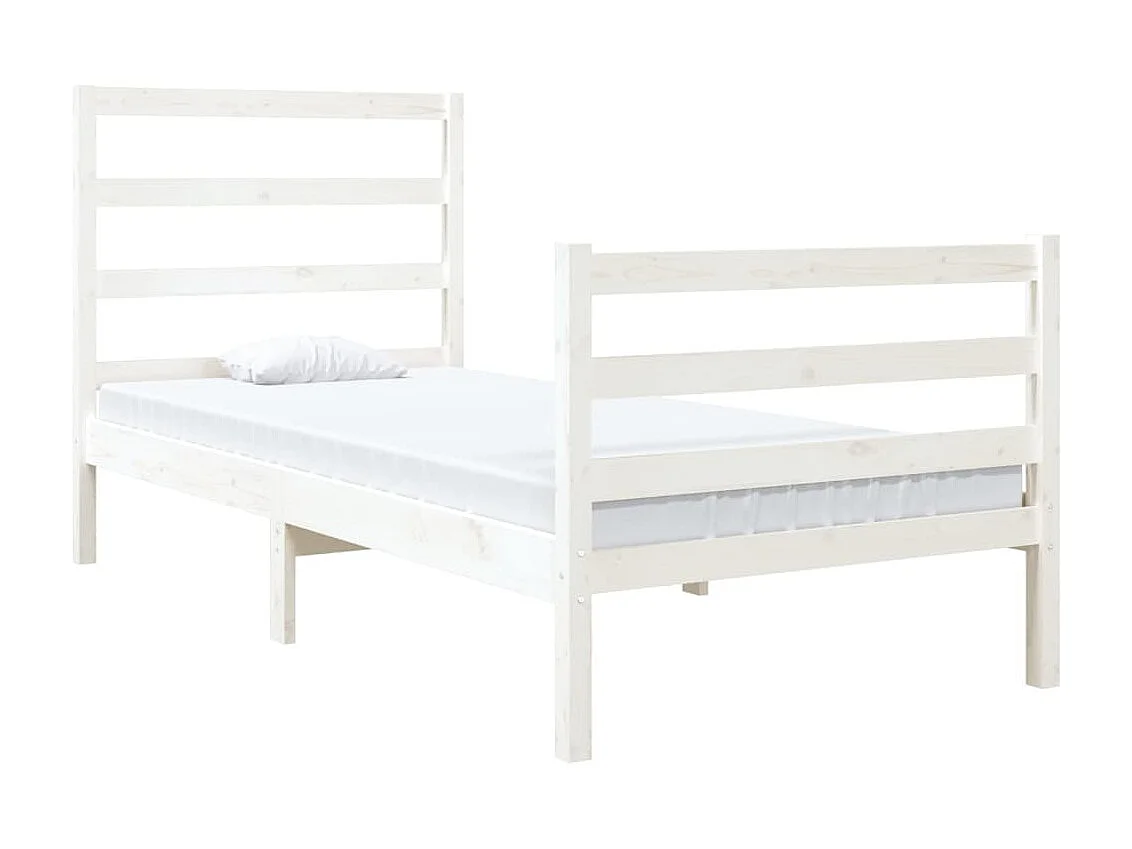 Lit-90x190 cm Blanc Bois de pin massif Simple EGGB32825