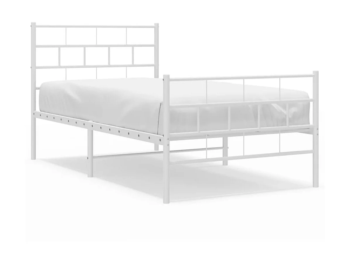 Bedframe met hoofd- en voeteneinde metaal wit 100x190 cm NL40873