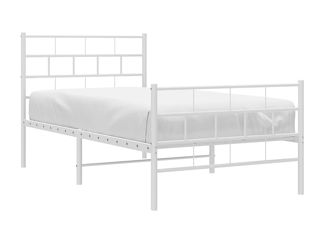 Bedframe met hoofd- en voeteneinde metaal wit 100x190 cm NL40873