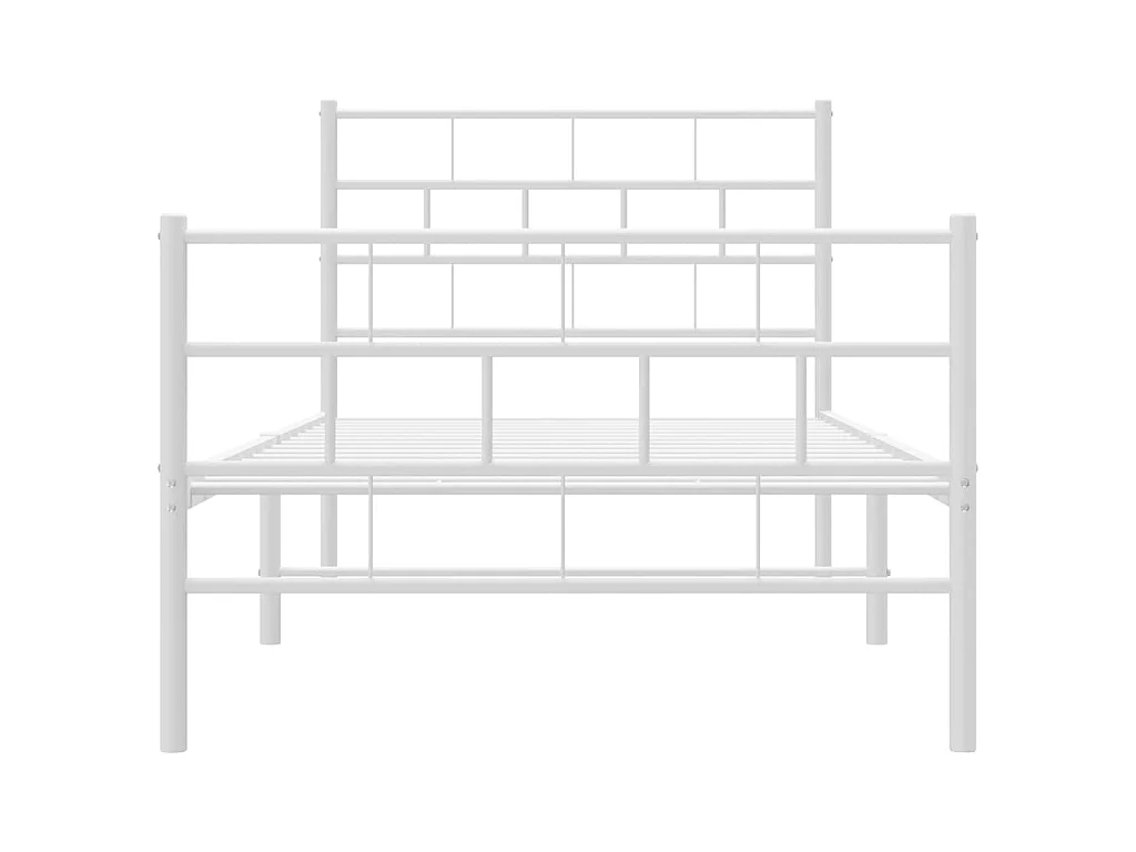 Bedframe met hoofd- en voeteneinde metaal wit 100x190 cm NL40873