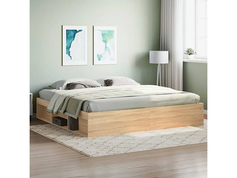 Lit-200x200 cm chêne sonoma EGGB23643