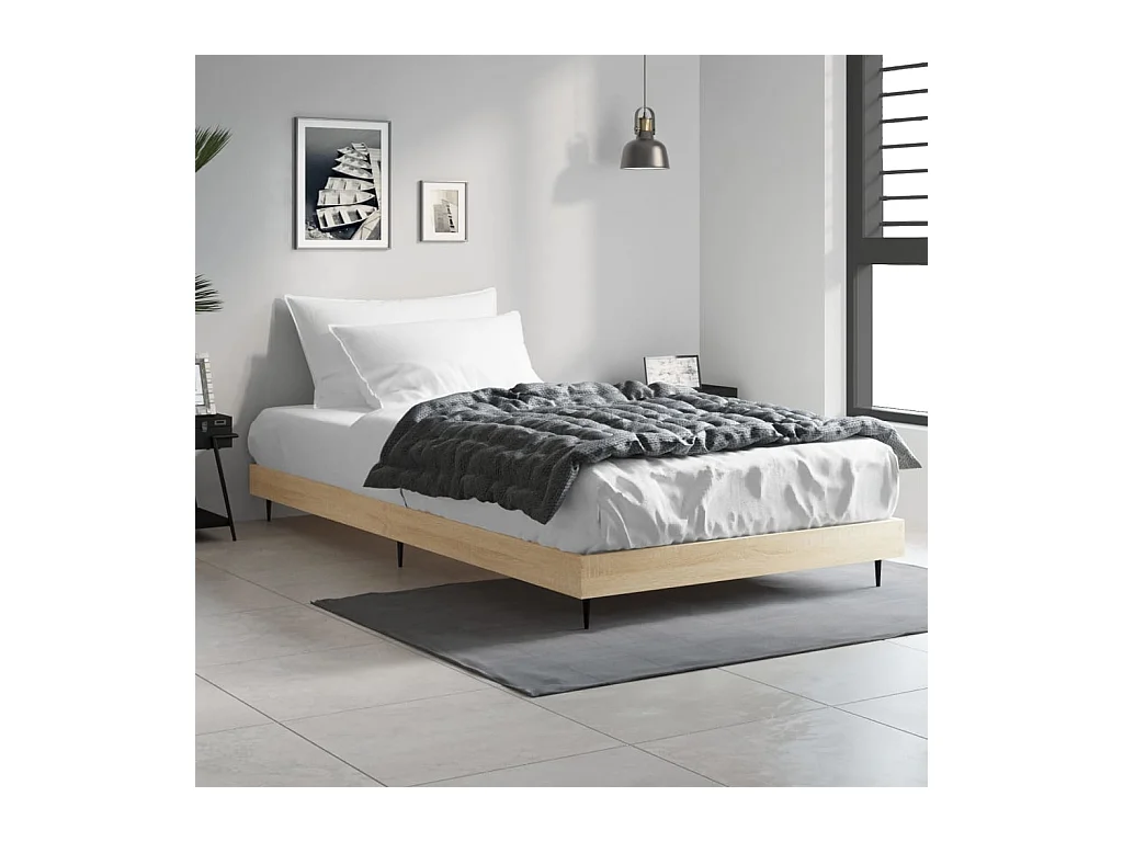 Lit-100x200 cm chêne sonoma bois d'ingénierie EGGB61739