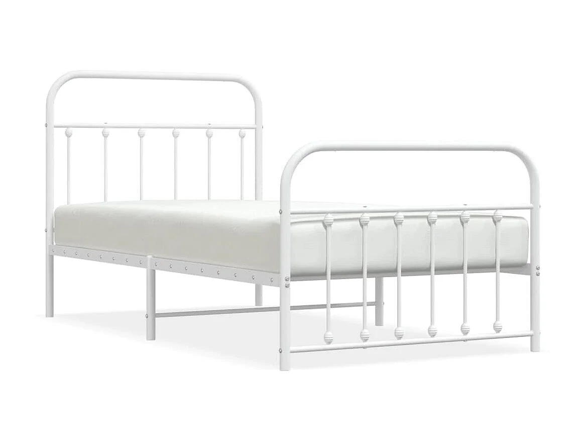 Bedframe met hoofd- en voeteneinde metaal wit 100x190 cm NL85122