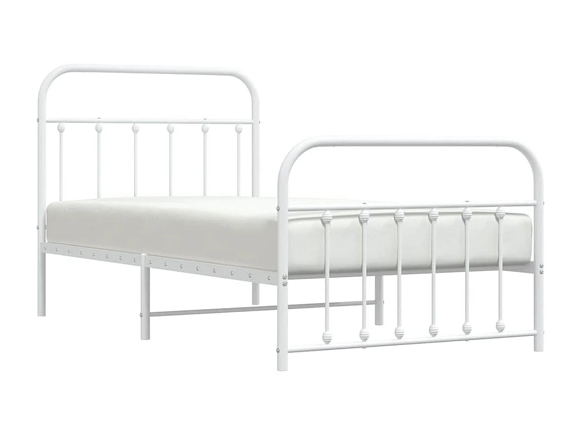 Bedframe met hoofd- en voeteneinde metaal wit 100x190 cm NL85122