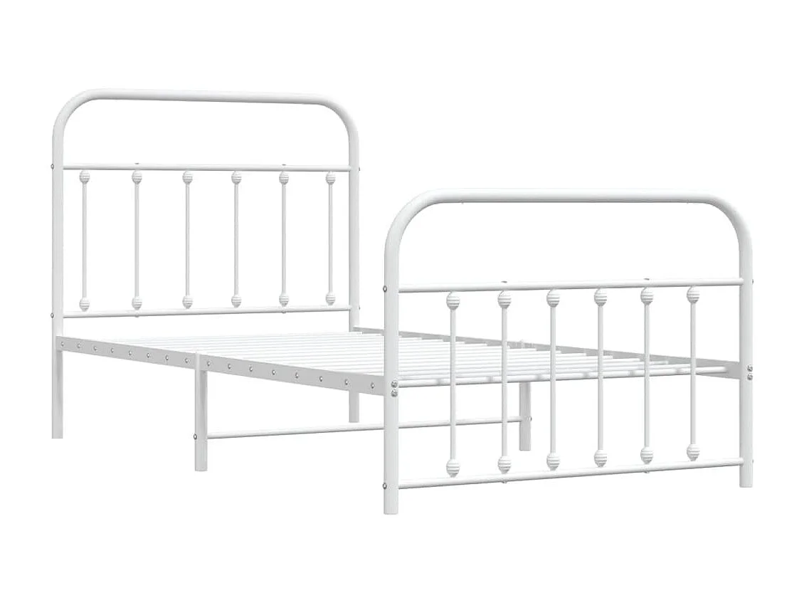 Bedframe met hoofd- en voeteneinde metaal wit 100x190 cm NL85122