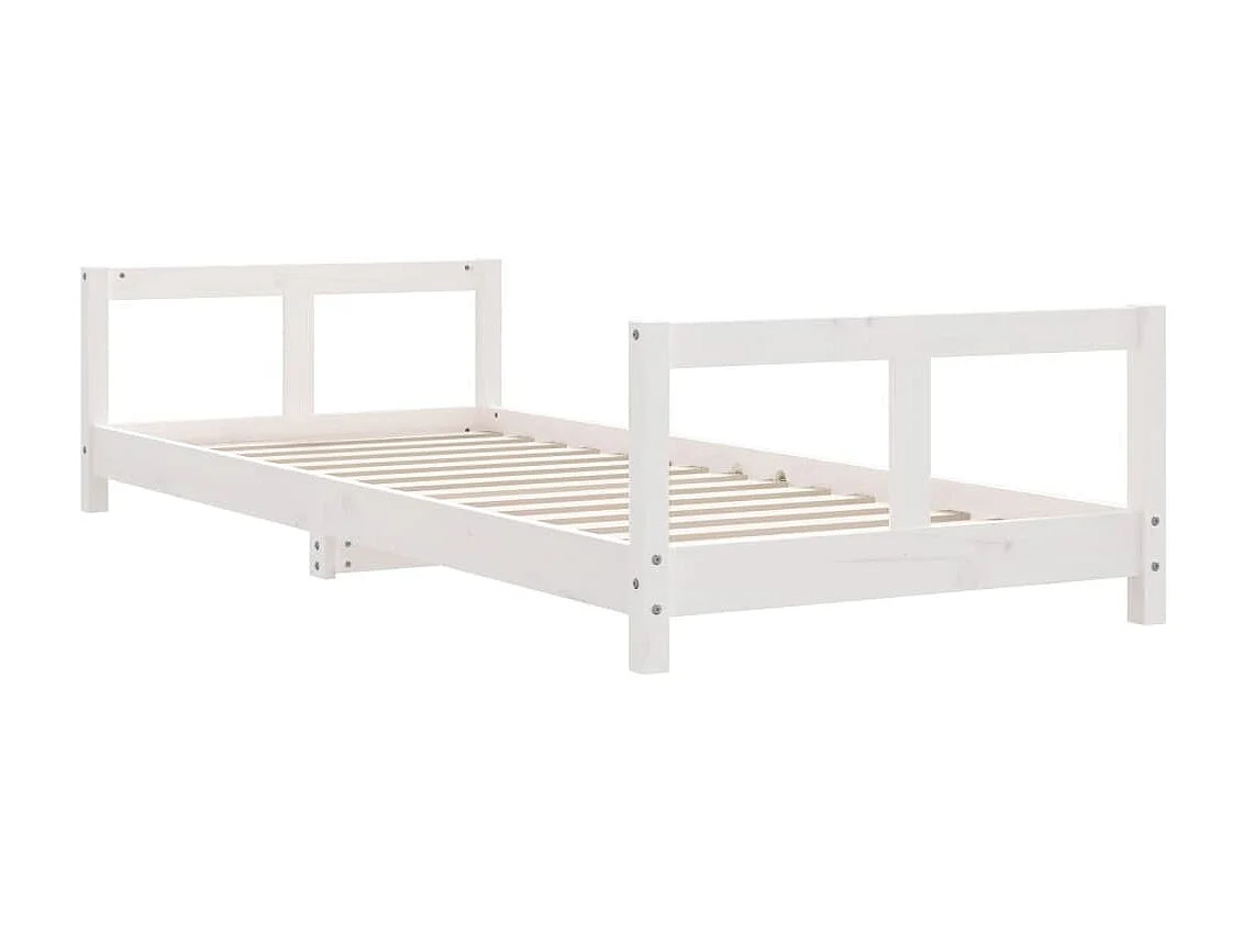 Cama 80x200 cm para niños madera de pino blanco ES91170