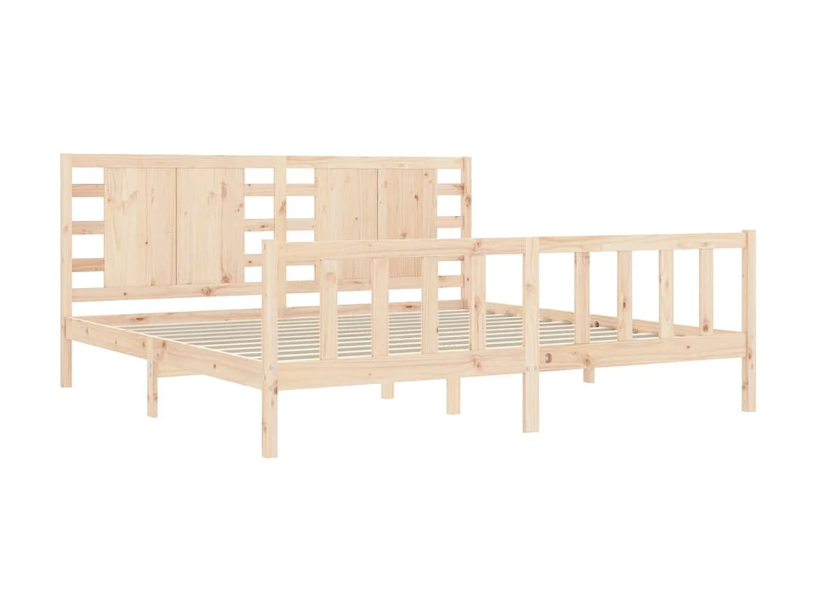 Lit-200x200 cm avec tête de lit bois massif EGGB59868