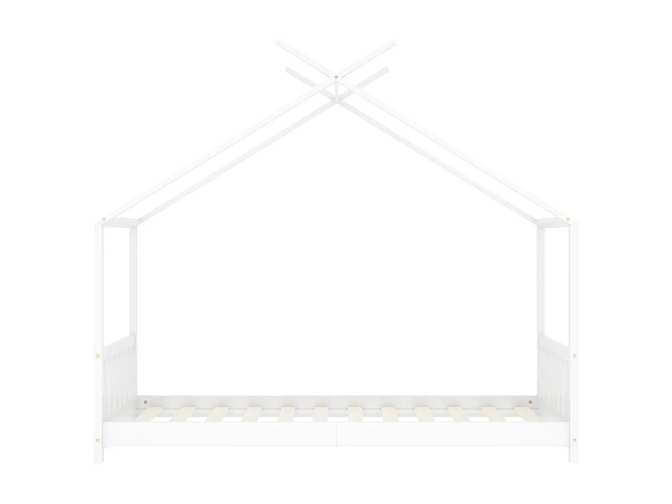 Lit-70x140 cm d'enfant Blanc Bois de pin massif EGGB23644