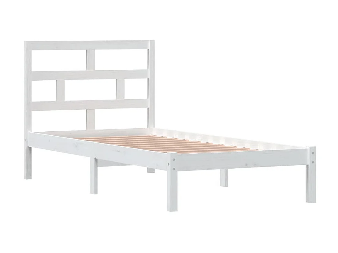 Lit-90x190 cm Blanc Bois massif Simple EGGB66599
