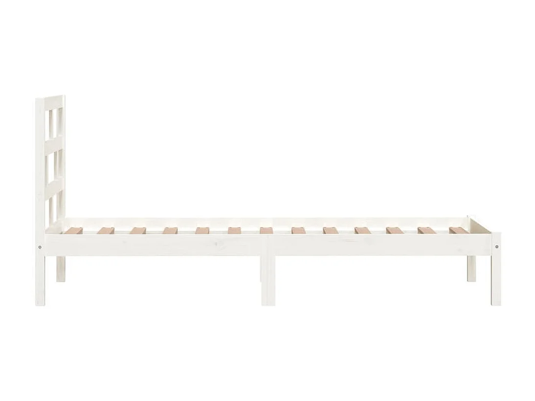 Lit-90x190 cm Blanc Bois massif Simple EGGB66599