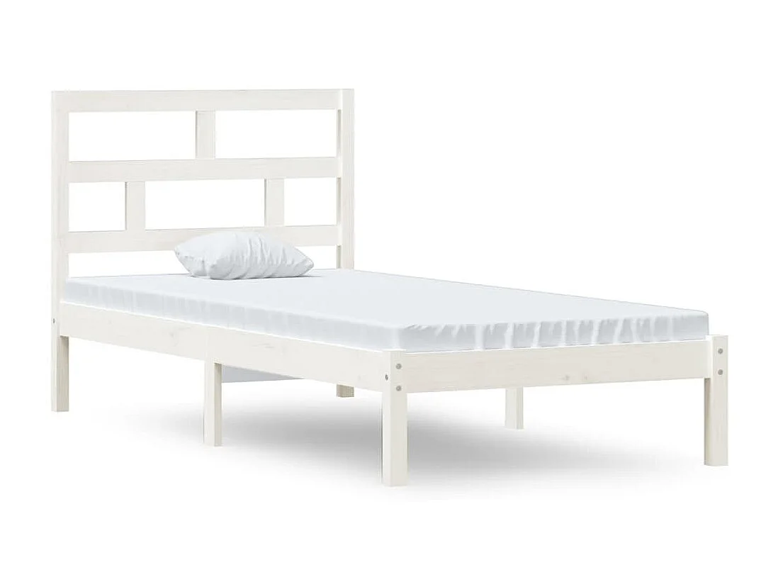 Lit-90x190 cm Blanc Bois massif Simple EGGB66599