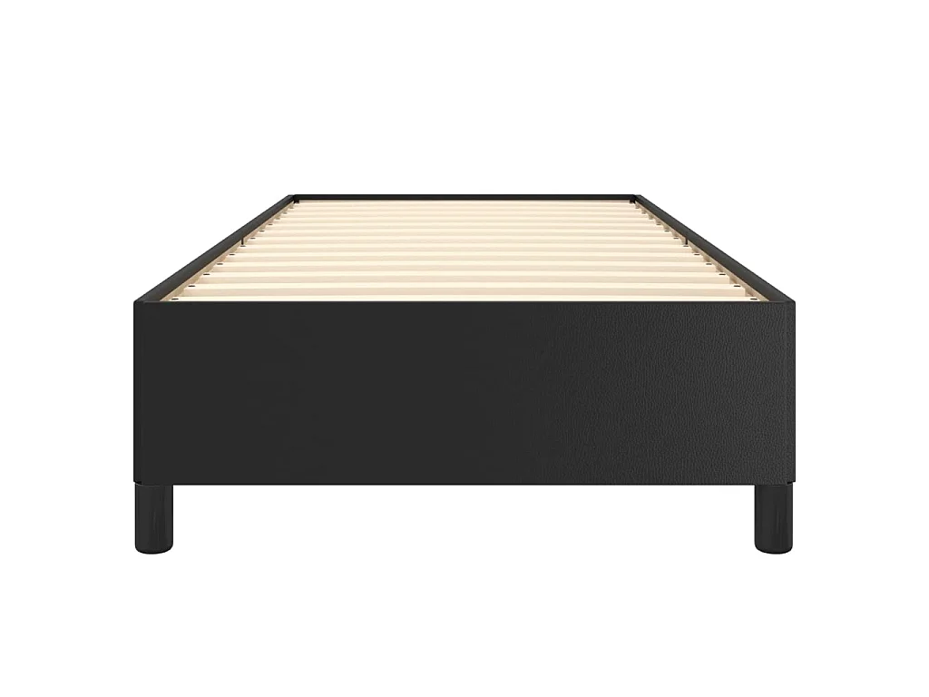 Cama 90x200 cm de cuero sintético negro ES79346