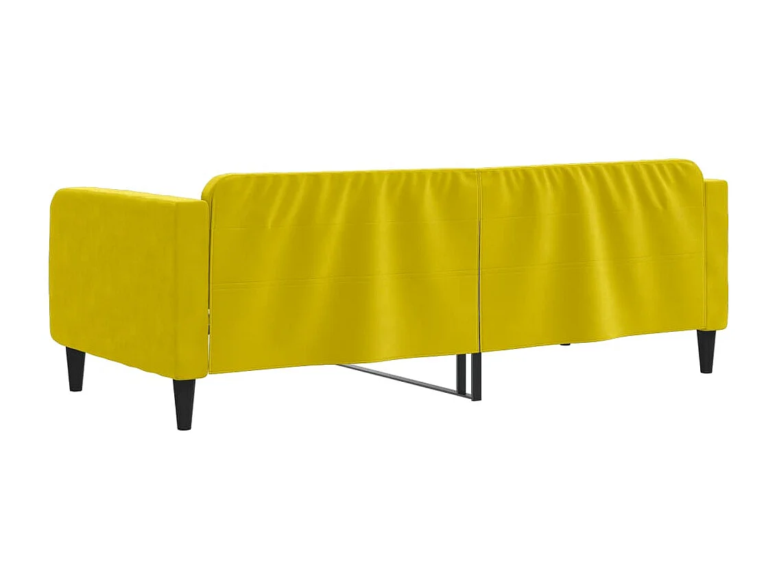 Cama de solteiro 90x200 cm veludo amarelo PT349655