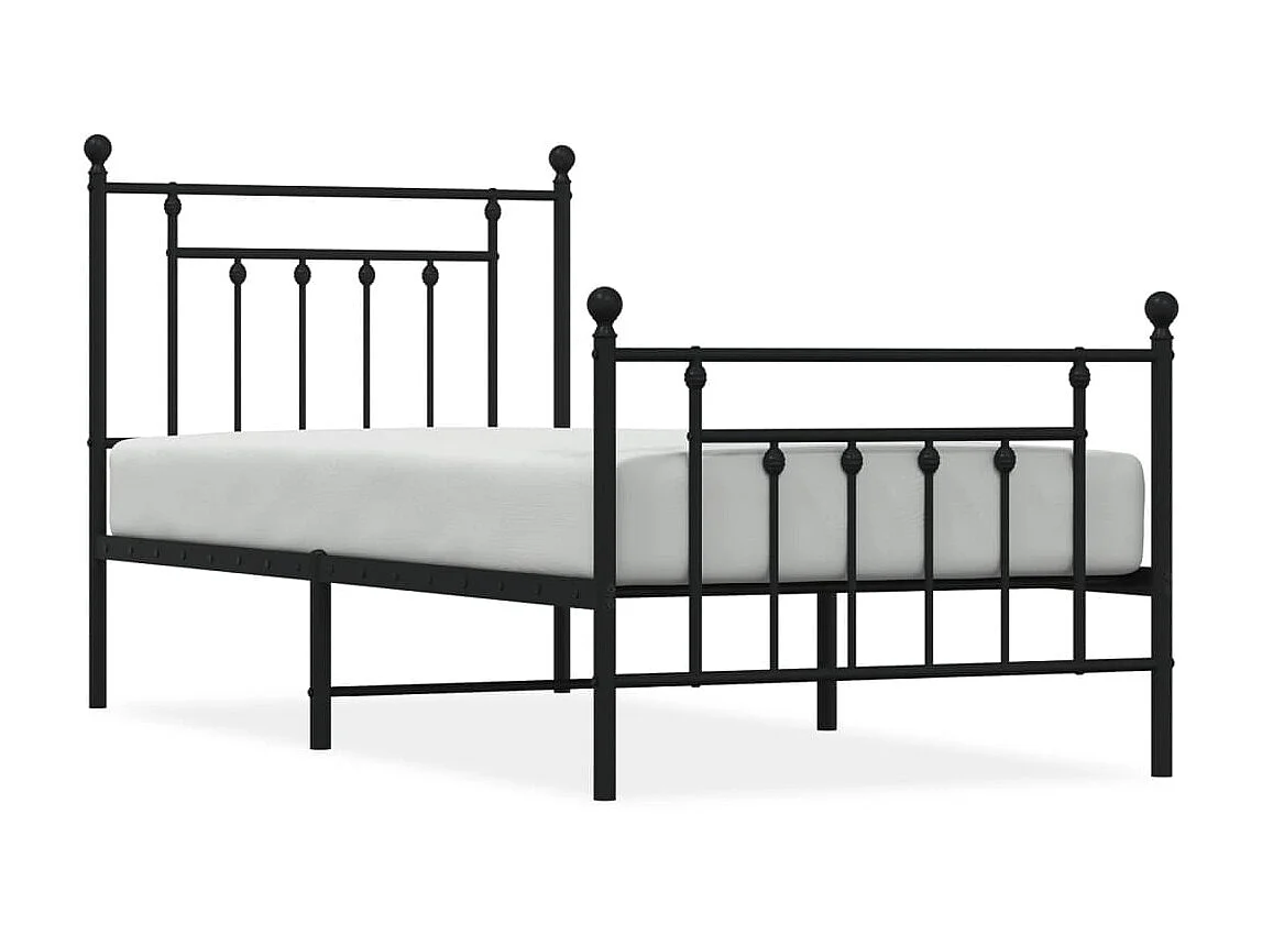 Bedframe met hoofd- en voeteneinde metaal zwart 90x190 cm NL62759