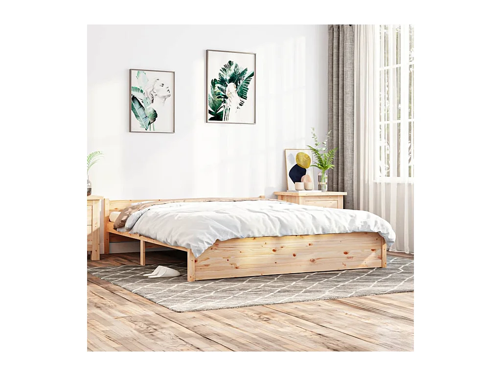 Lit-160x200 cm Bois massif EGGB18934