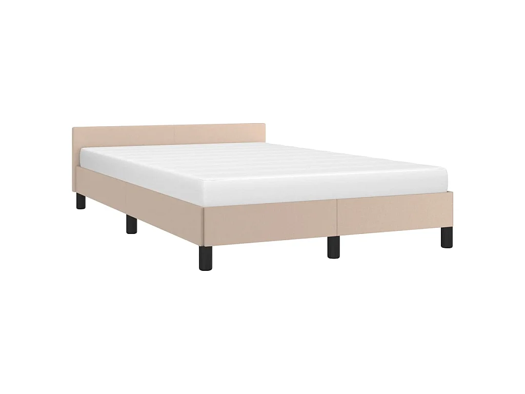 Cama + cabeceira 120x200 cm couro artificial cappuccino PT827399