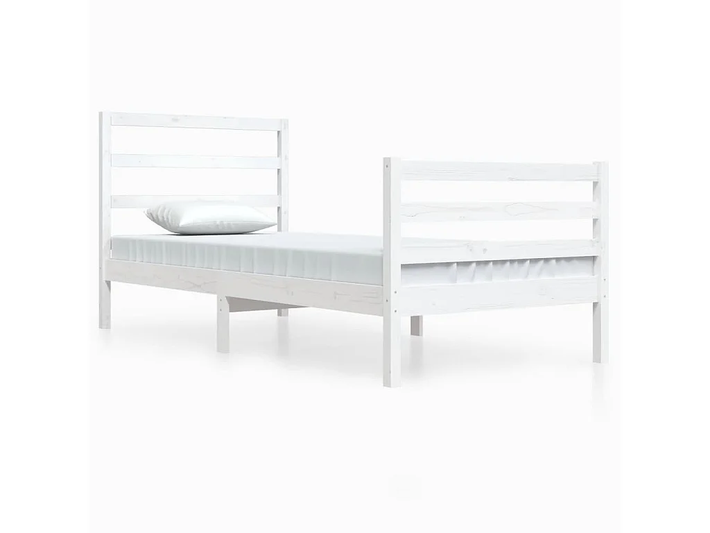 Lit-90x200 cm Blanc Bois de pin massif EGGB51389