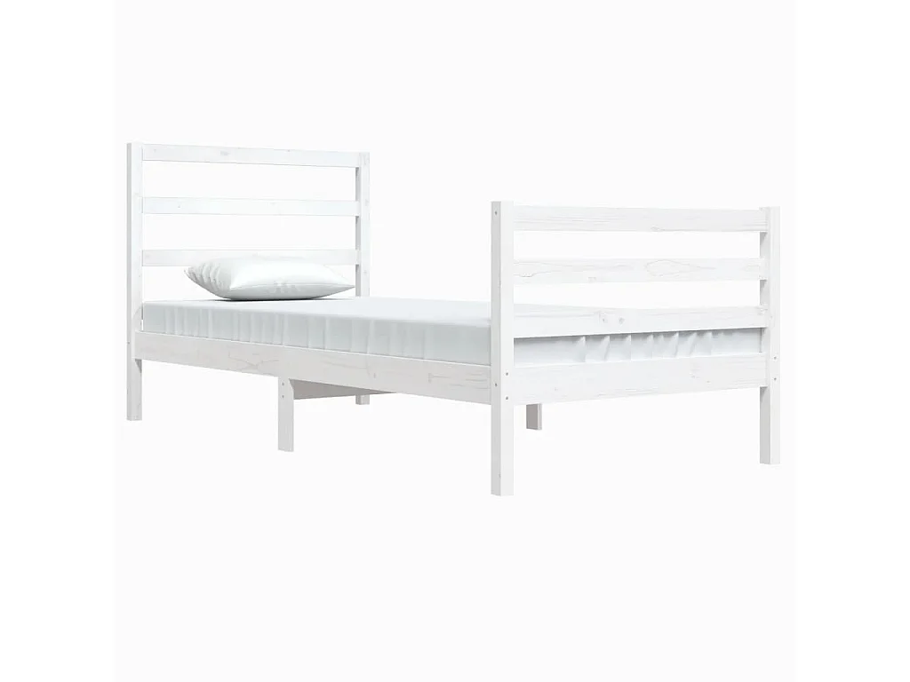 Lit-90x200 cm Blanc Bois de pin massif EGGB51389