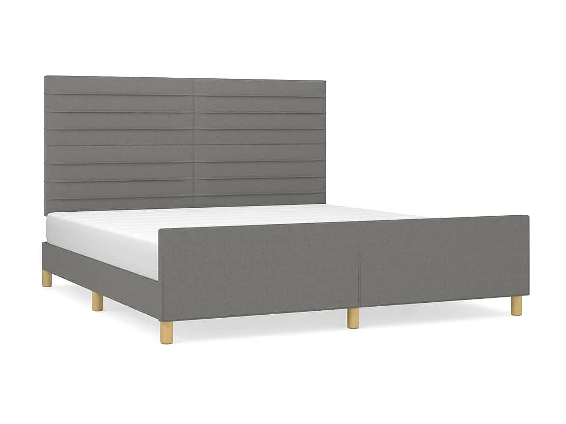 Cama 180x200 cm tecido cinzento-escuro PT912540