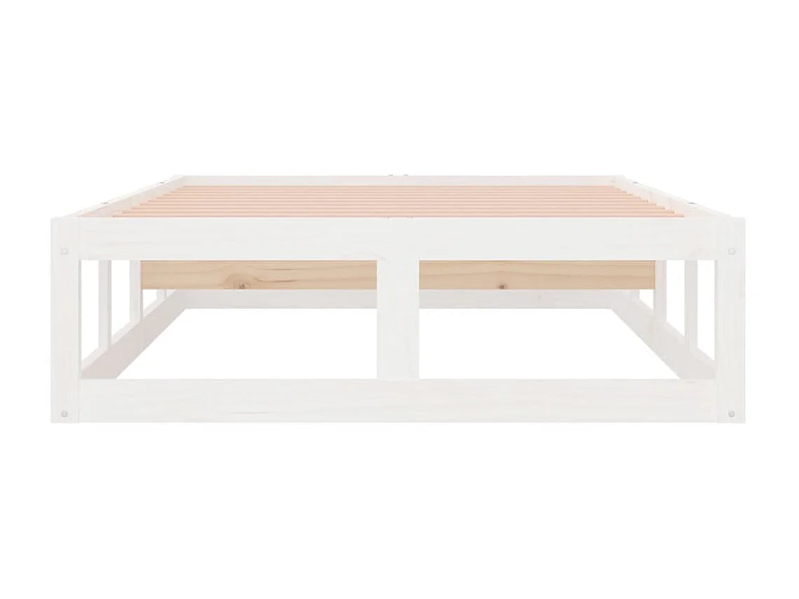 Lit-90x190 cm Blanc Simple Bois massif EGGB34696