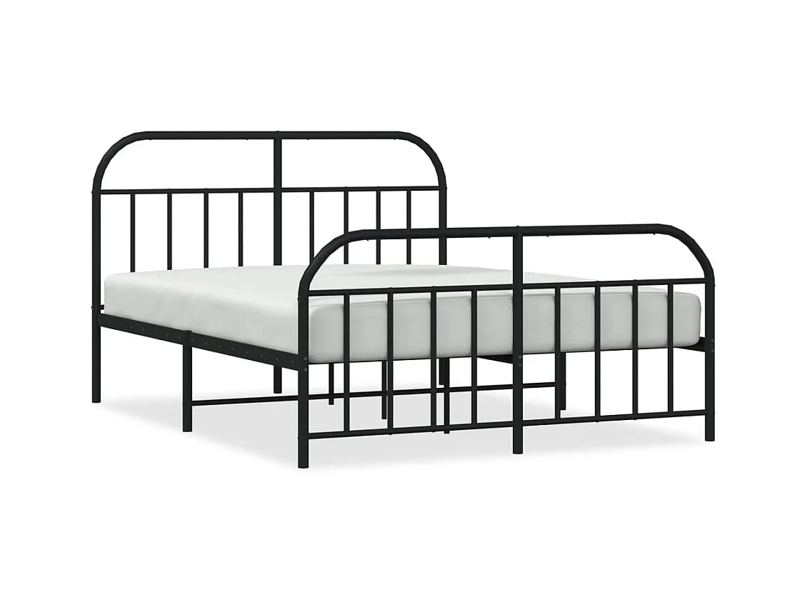 Cama 140x200 cm cabecero y estribo metal negro ES52442