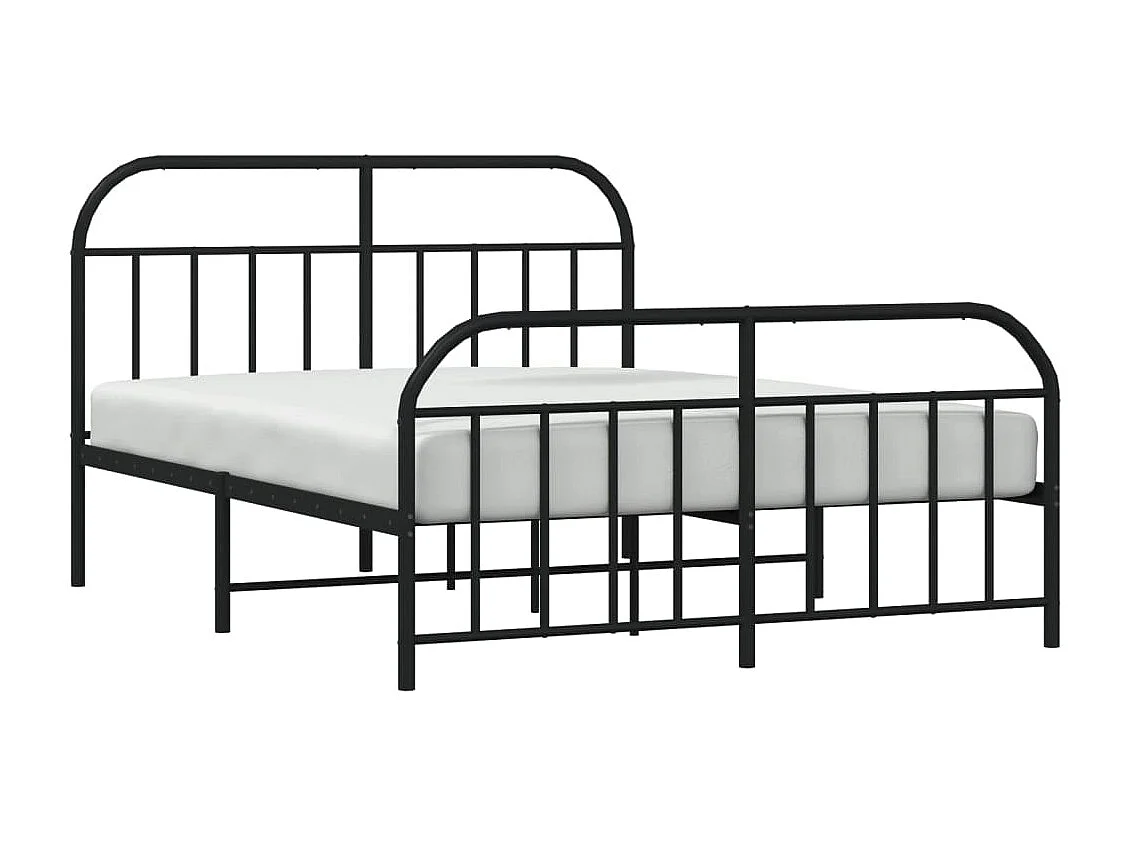 Cama 140x200 cm cabecero y estribo metal negro ES52442