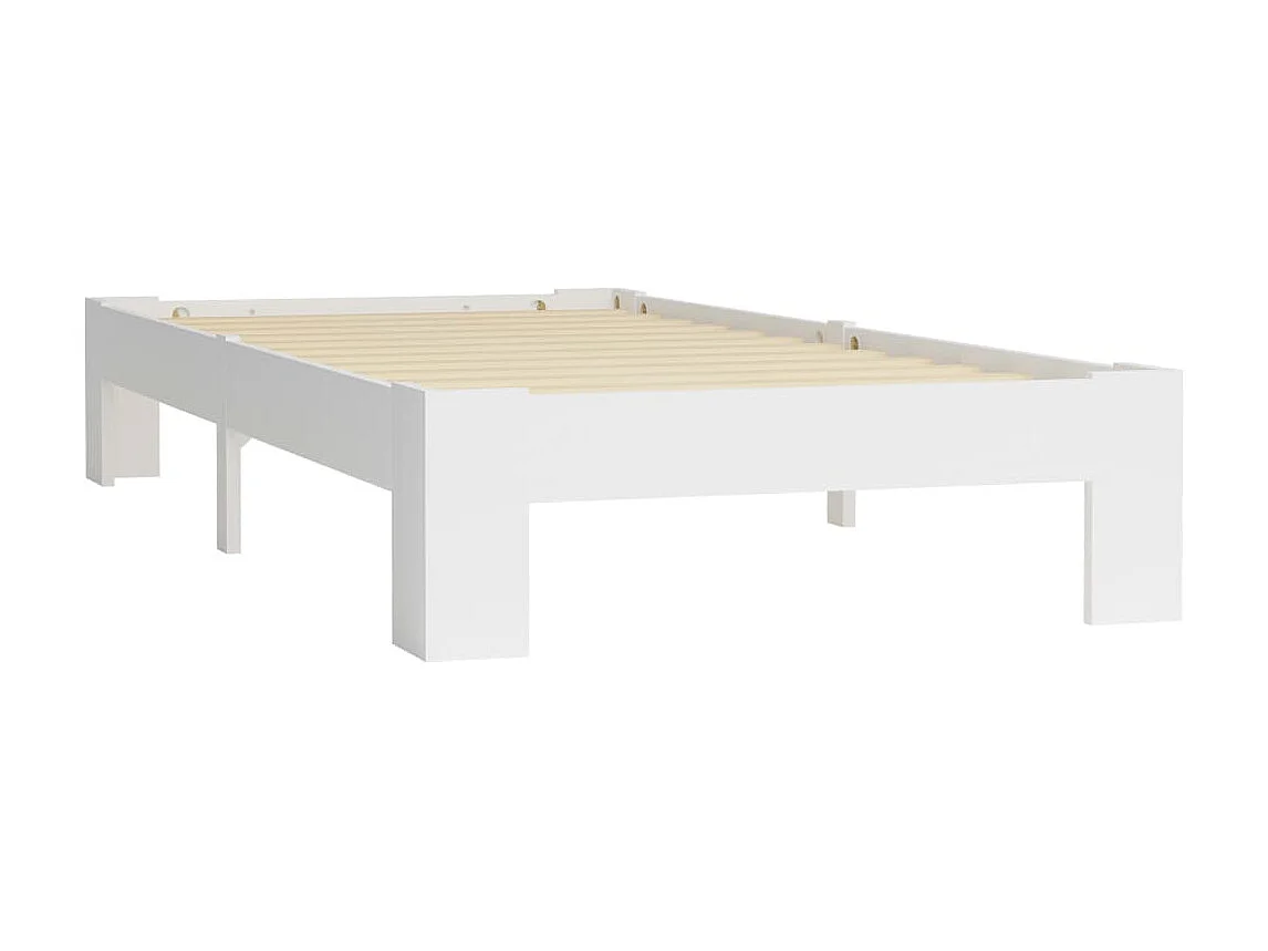 Lit-90x200 cm Blanc Bois de pin massif EGGB65066