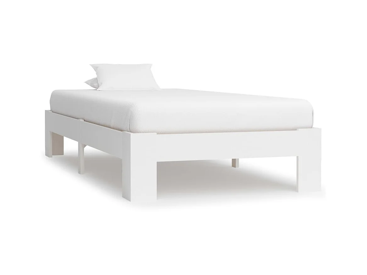Lit-90x200 cm Blanc Bois de pin massif EGGB65066
