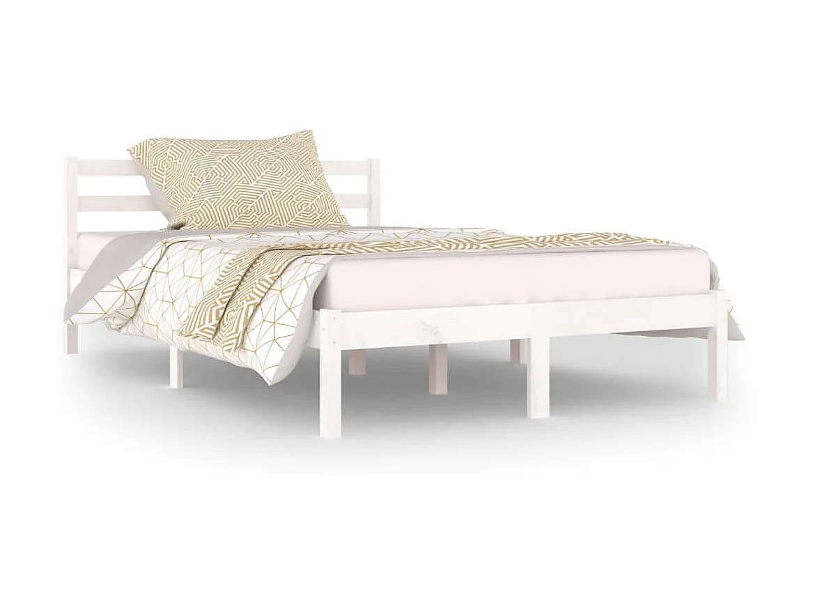 Lit-120x200 cm Bois massif de pin Blanc EGGB44031