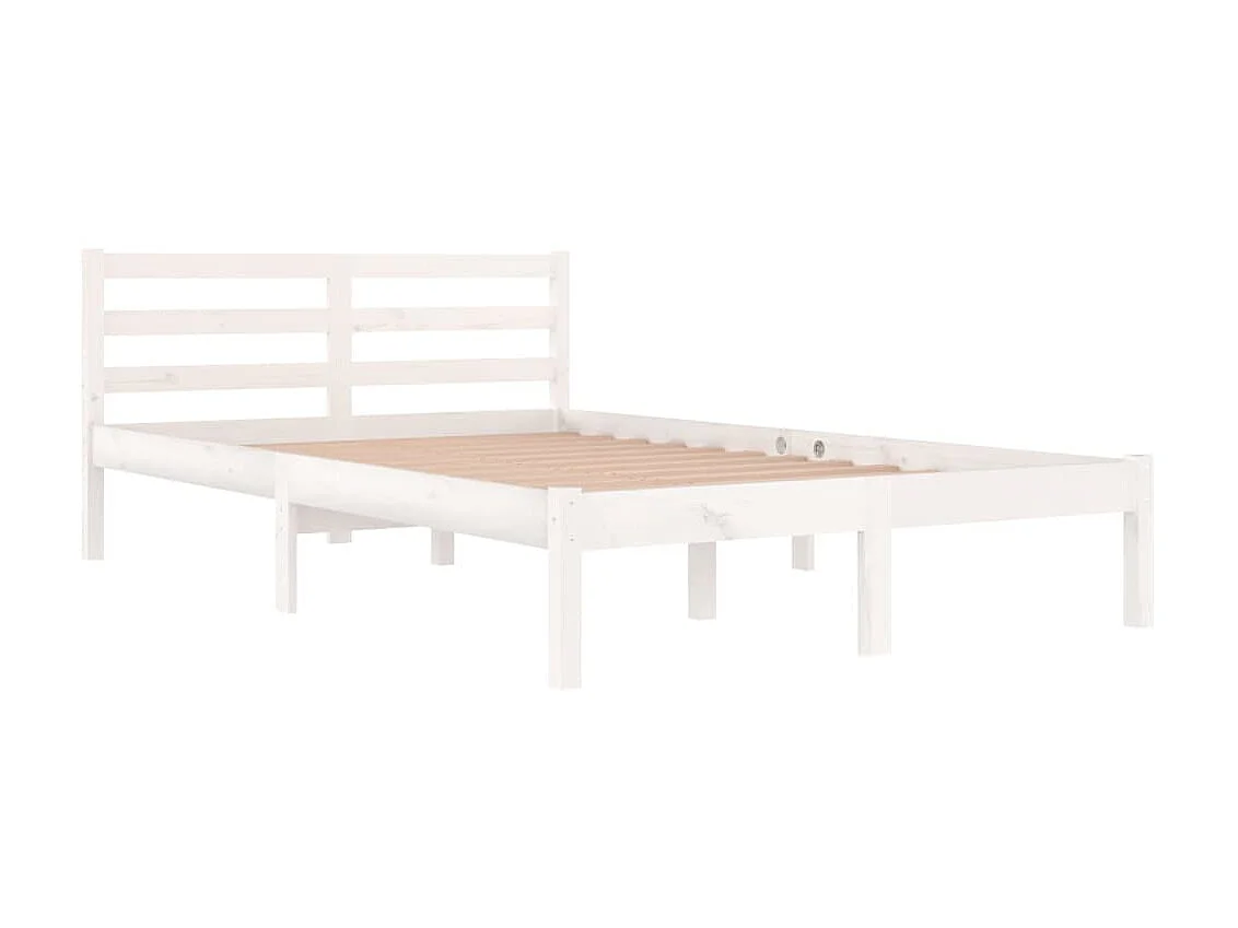 Lit-120x200 cm Bois massif de pin Blanc EGGB44031