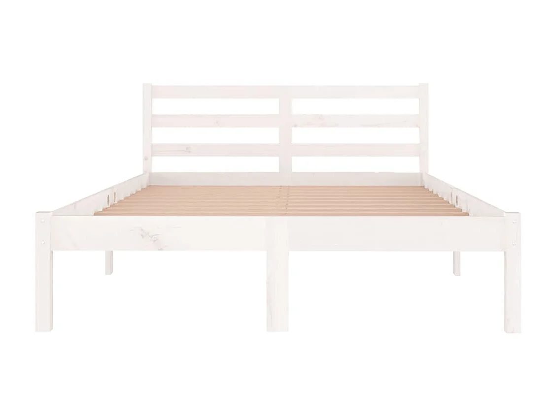 Lit-120x200 cm Bois massif de pin Blanc EGGB44031