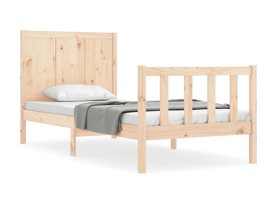 Cama com cabeceira 100x200 cm madeira maciça PT144103